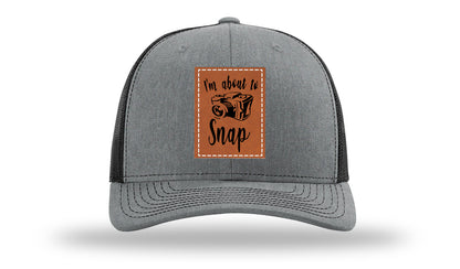 I'm About To Snap Leather Patch Richardson 112 Hat-Heather Grey / Black