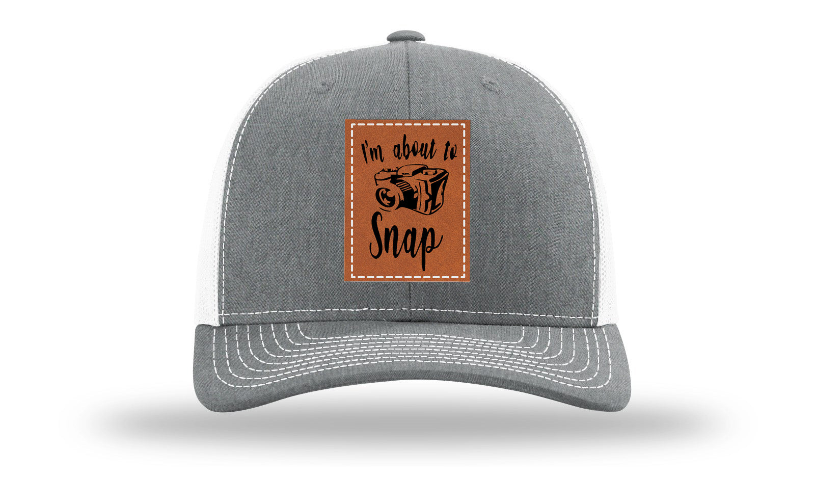 I'm About To Snap Leather Patch Richardson 112 Hat-Heather Grey / White