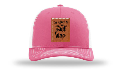 I'm About To Snap Leather Patch Richardson 112 Hat-Hot Pink / White
