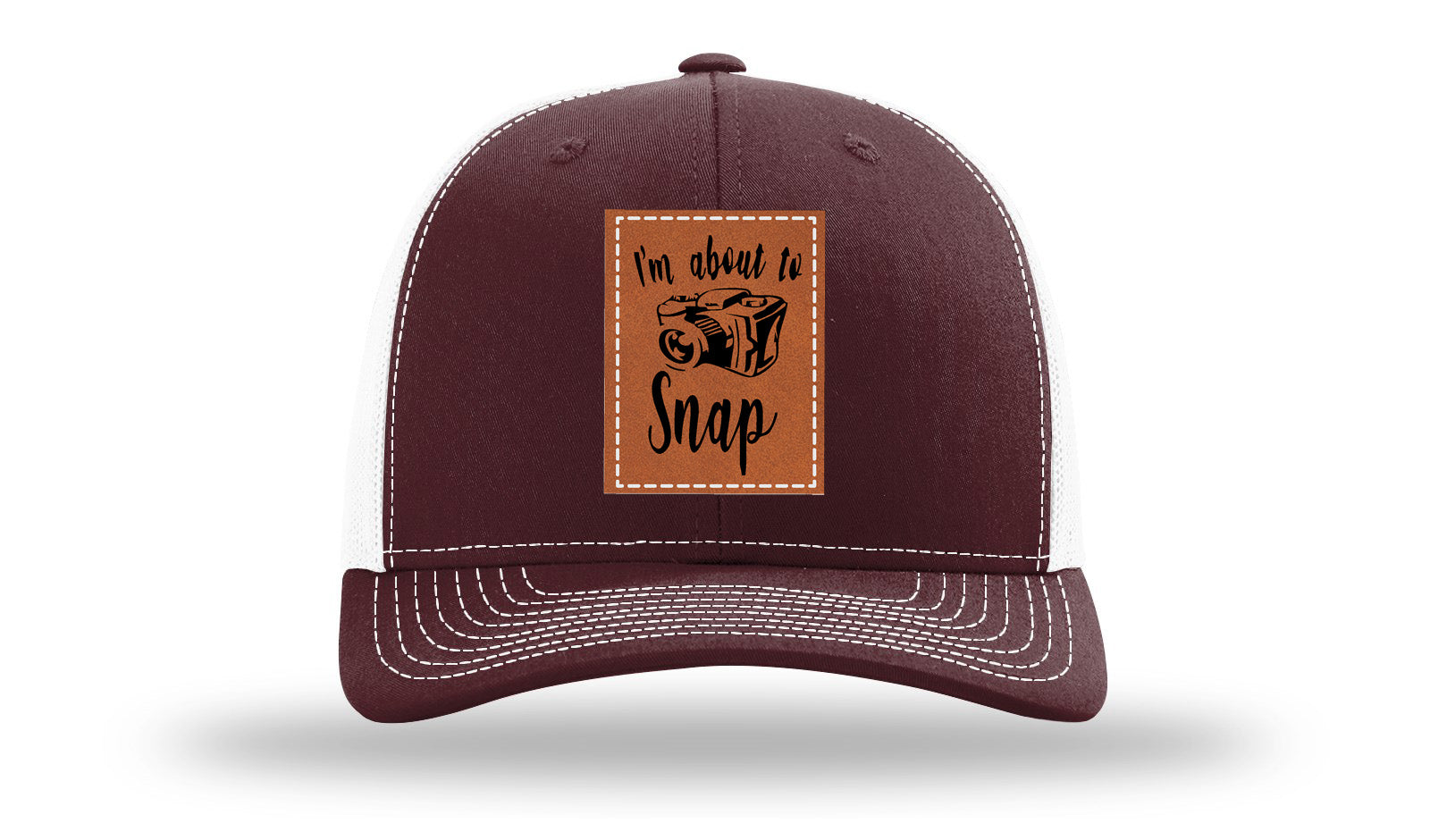 I'm About To Snap Leather Patch Richardson 112 Hat-Maroon / White