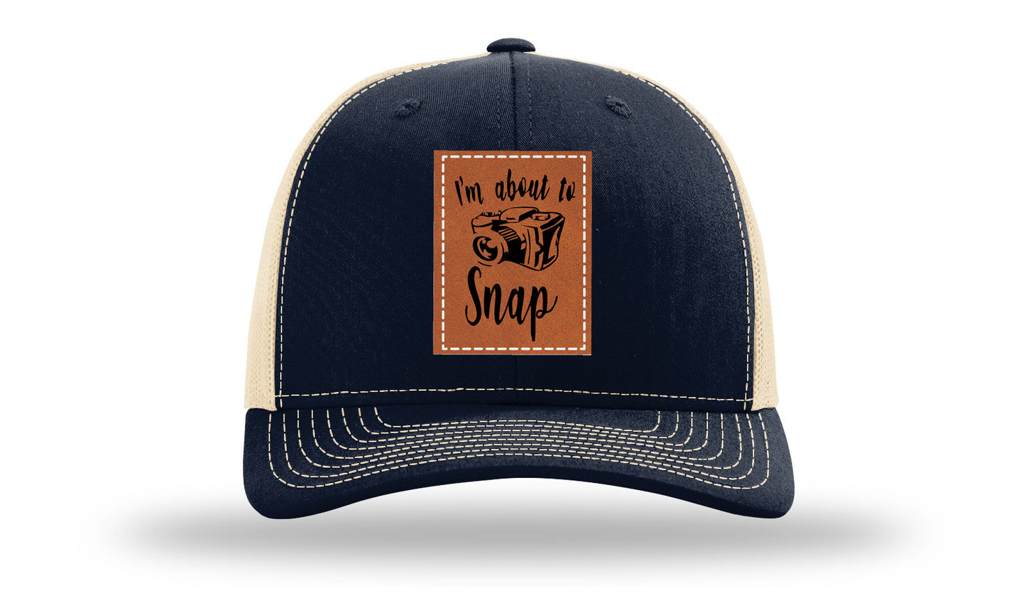 I'm About To Snap Leather Patch Richardson 112 Hat-Navy /  Khaki
