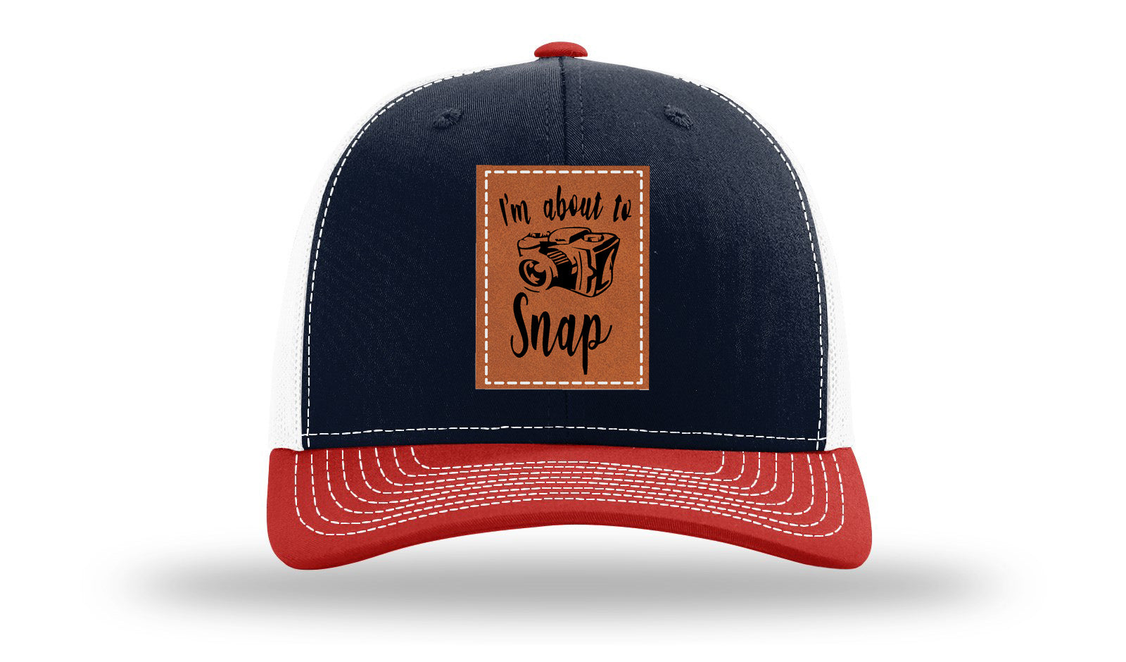 I'm About To Snap Leather Patch Richardson 112 Hat-Navy / White / Red