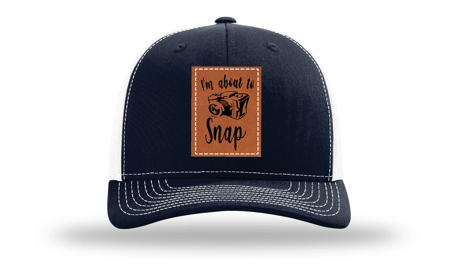 I'm About To Snap Leather Patch Richardson 112 Hat-Navy / White