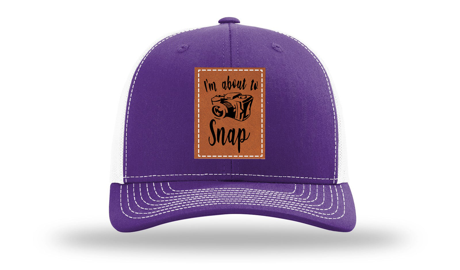I'm About To Snap Leather Patch Richardson 112 Hat-Purple / White