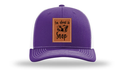 I'm About To Snap Leather Patch Richardson 112 Hat-Purple / White