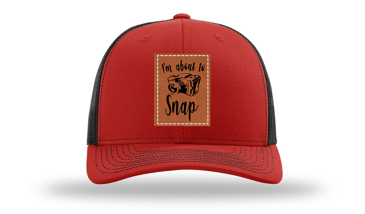 I'm About To Snap Leather Patch Richardson 112 Hat-Red / Black