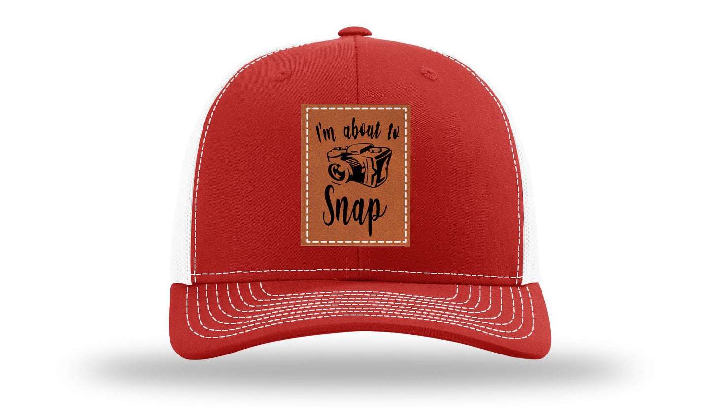 I'm About To Snap Leather Patch Richardson 112 Hat-Red / White