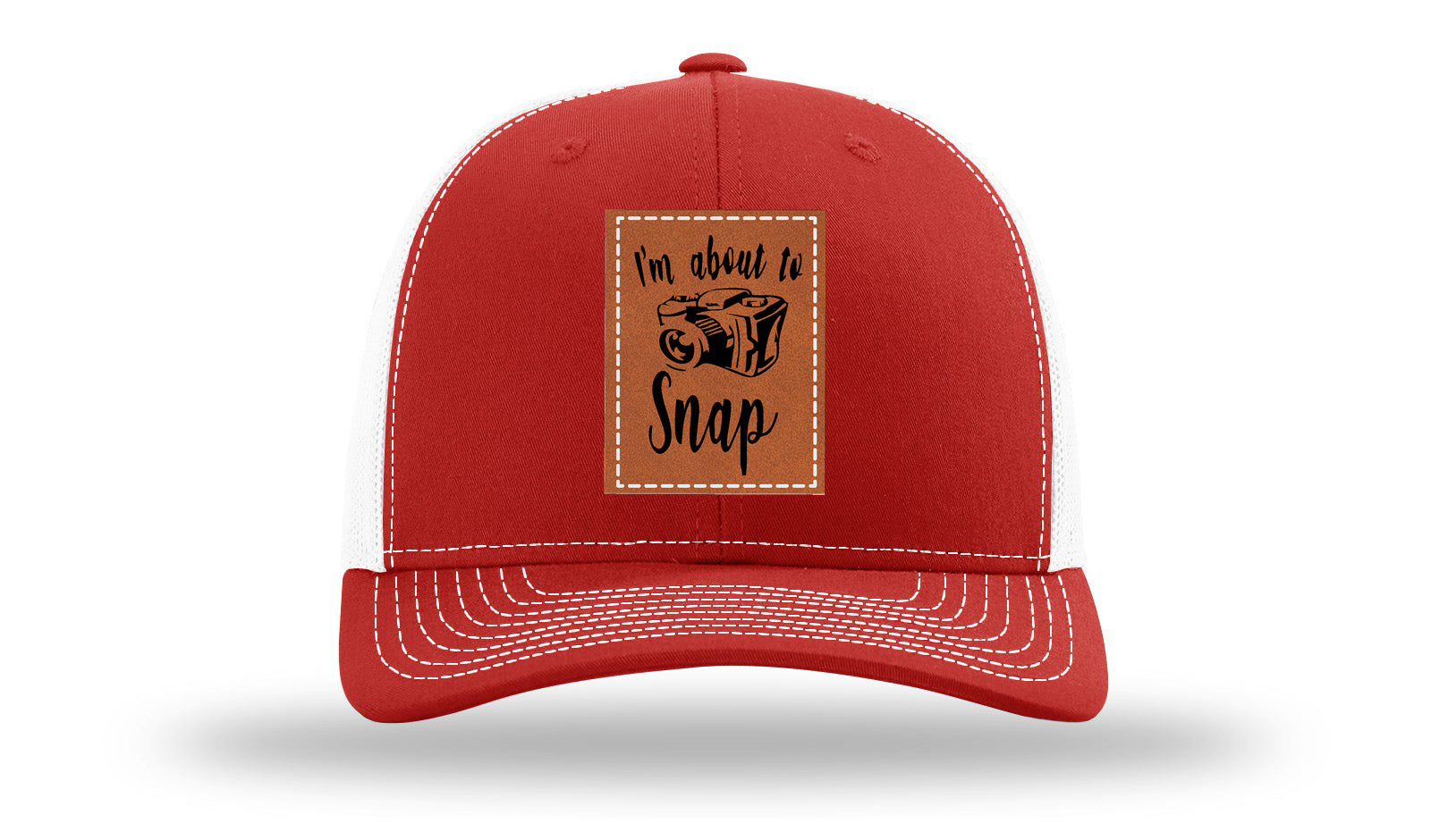 I'm About To Snap Leather Patch Richardson 112 Hat-Red / White