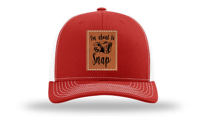 I'm About To Snap Leather Patch Richardson 112 Hat-Red / White