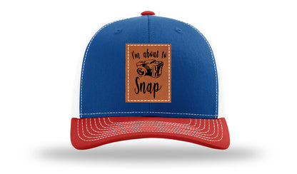 I'm About To Snap Leather Patch Richardson 112 Hat-Royal / White / Red