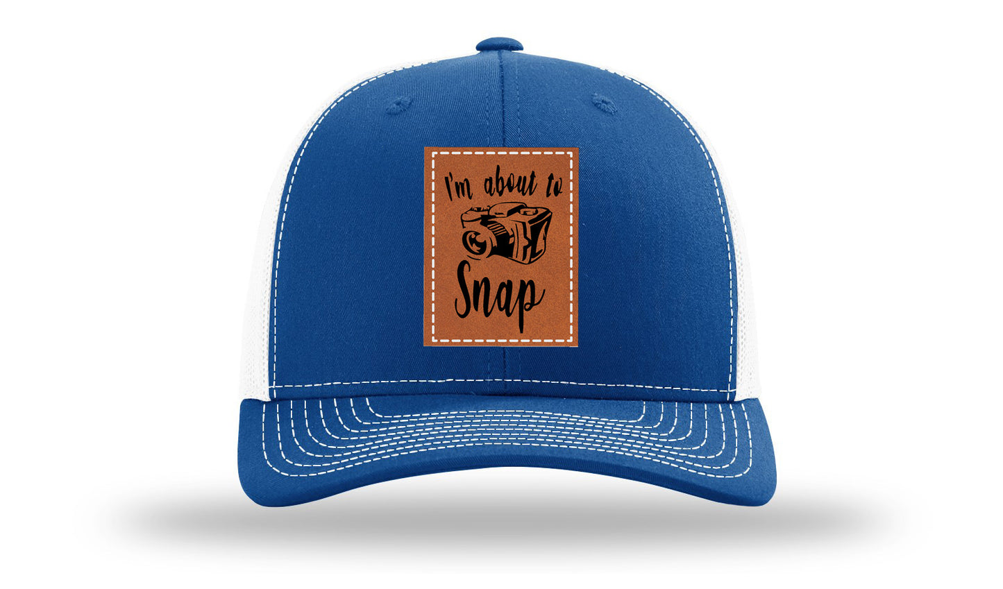 I'm About To Snap Leather Patch Richardson 112 Hat-Royal / White