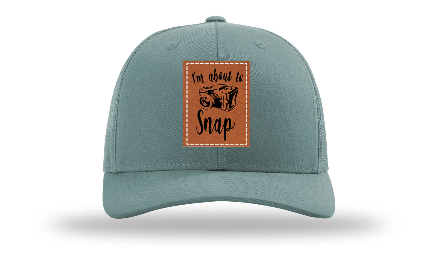I'm About To Snap Leather Patch Richardson 112 Hat-Smoke Blue