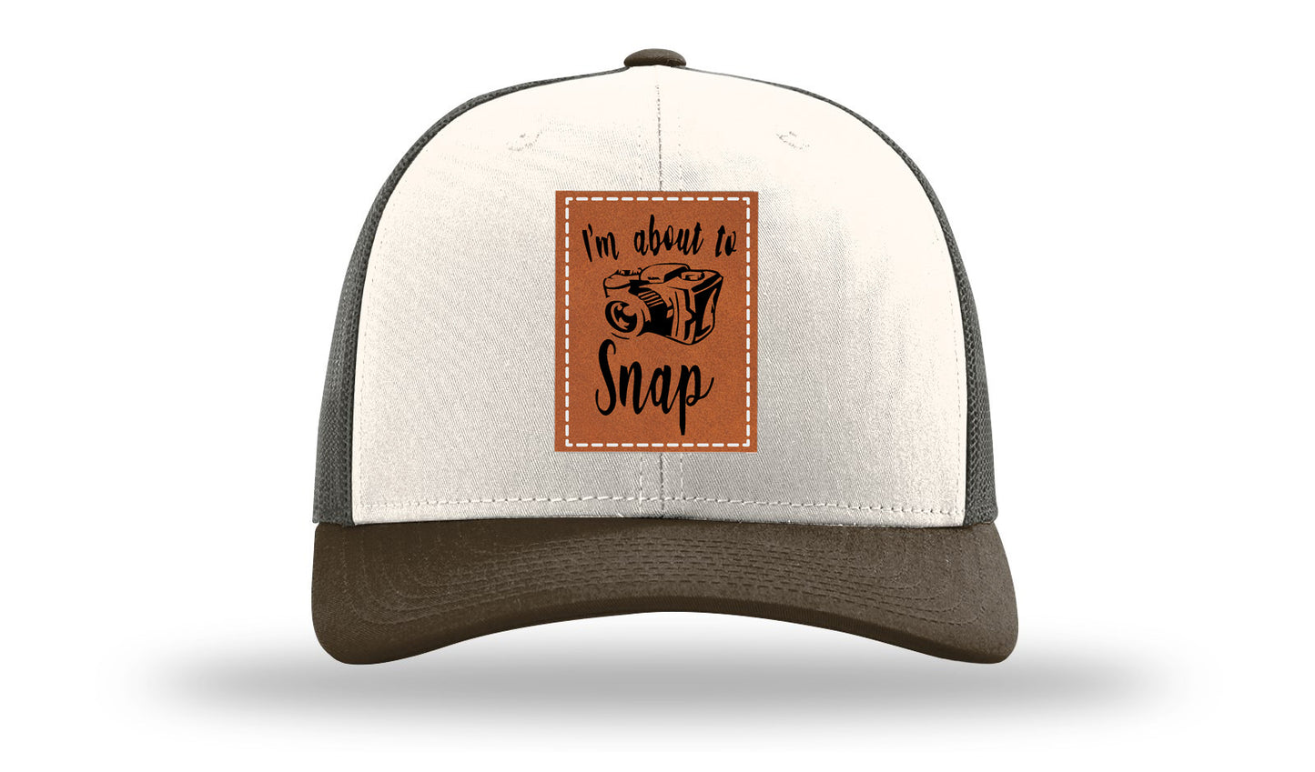 I'm About To Snap Leather Patch Richardson 112 Hat-Cream / Gray Brown / Brown
