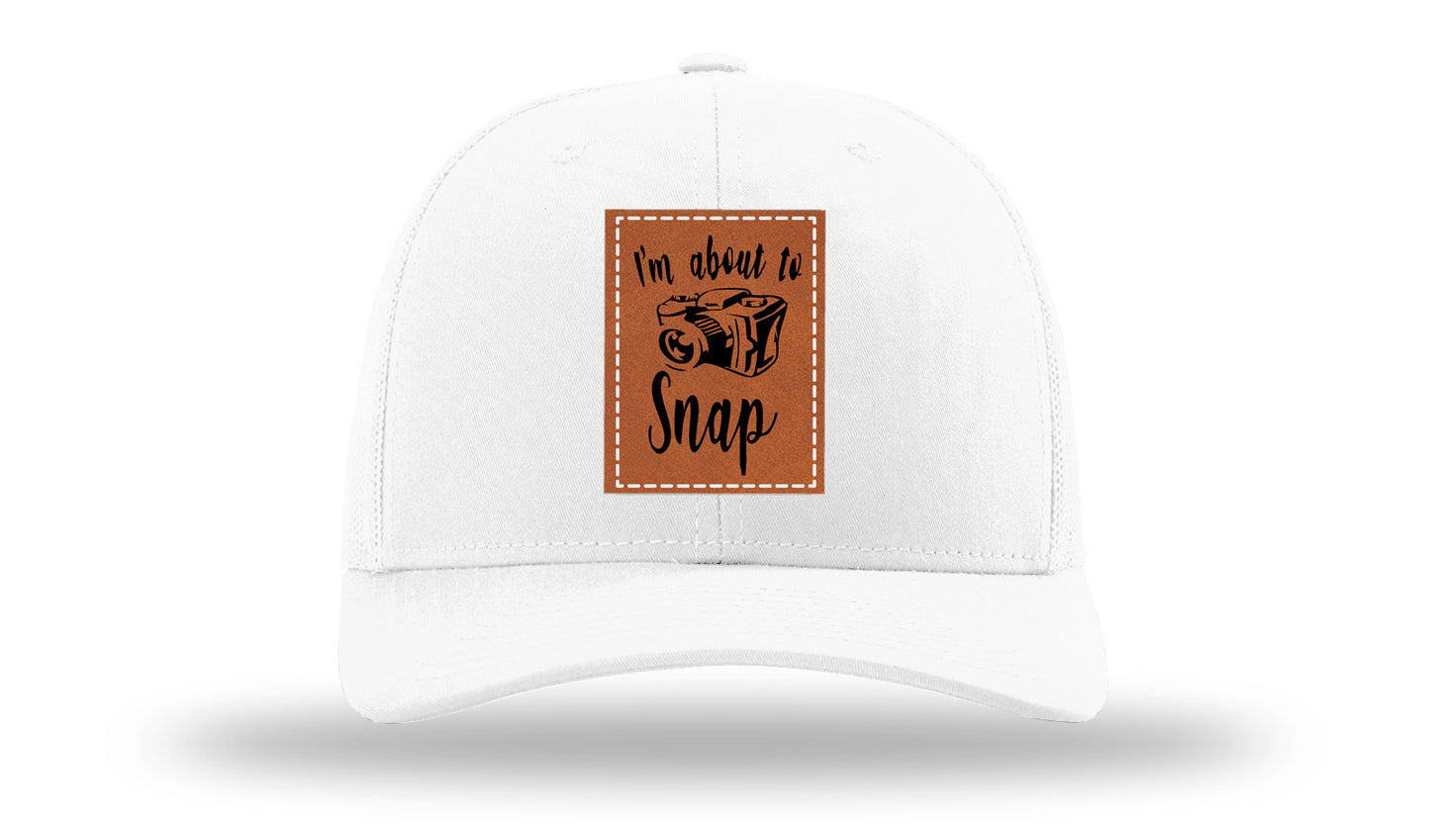 I'm About To Snap Leather Patch Richardson 112 Hat-White