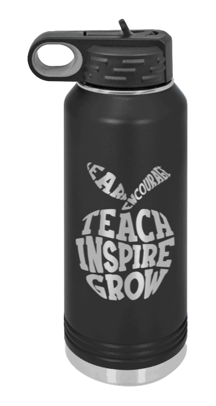 Teacher Life - 32oz Water Bottle Laser Engraved- Black
