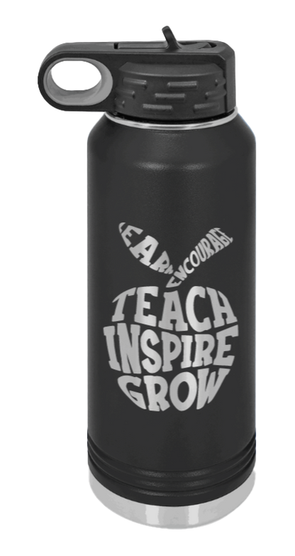 Teacher Life - 32oz Water Bottle Laser Engraved- Black