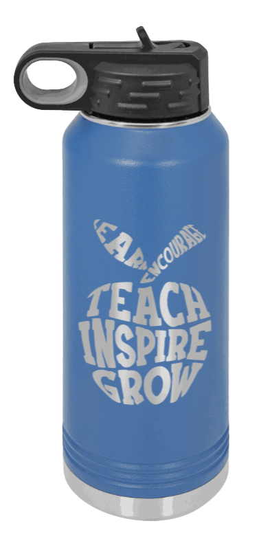 Teacher Life - 32oz Water Bottle Laser Engraved- Royal Blue
