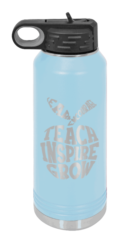 Teacher Life - 32oz Water Bottle Laser Engraved- Light Blue