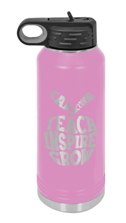 Teacher Life - 32oz Water Bottle Laser Engraved- Light Purple