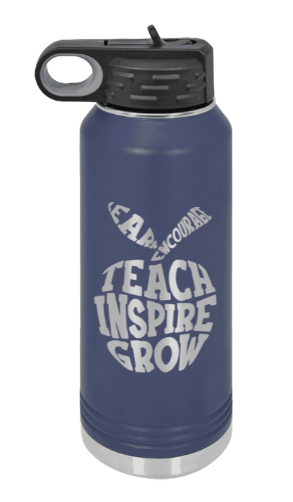 Teacher Life - 32oz Water Bottle Laser Engraved- Navy