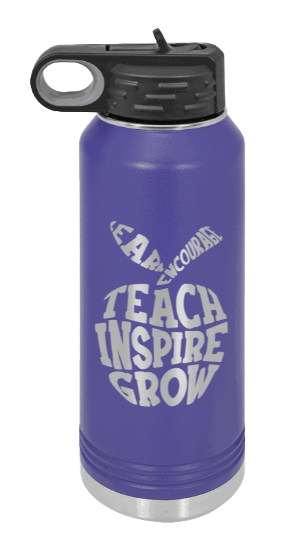 Teacher Life - 32oz Water Bottle Laser Engraved- Purple
