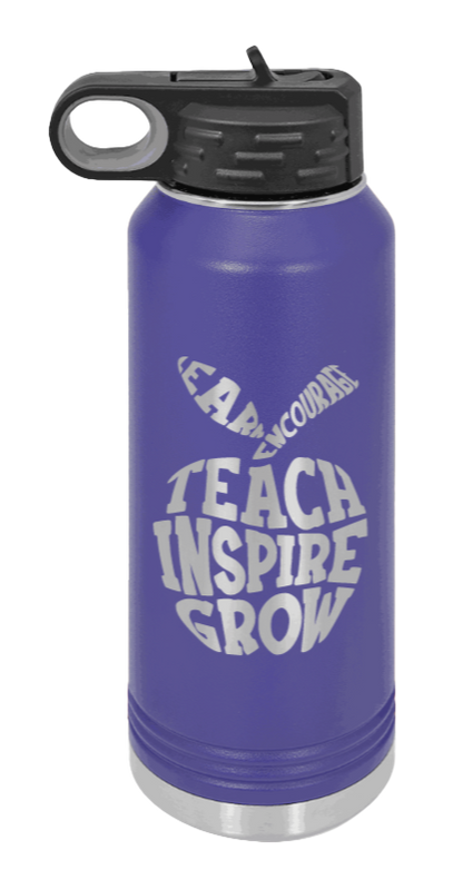 Teacher Life - 32oz Water Bottle Laser Engraved- Purple