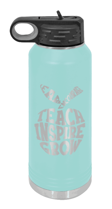Teacher Life - 32oz Water Bottle Laser Engraved- Teal