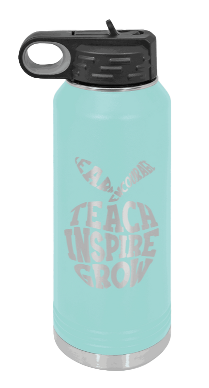 Teacher Life - 32oz Water Bottle Laser Engraved- Teal
