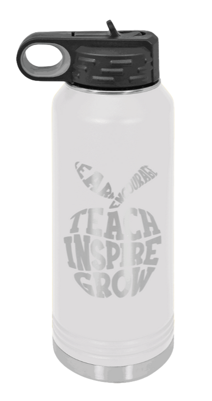 Teacher Life - 32oz Water Bottle Laser Engraved- White