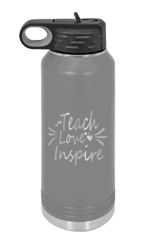 Teach Love Inspire - 32oz Water Bottle Laser Engraved- Green