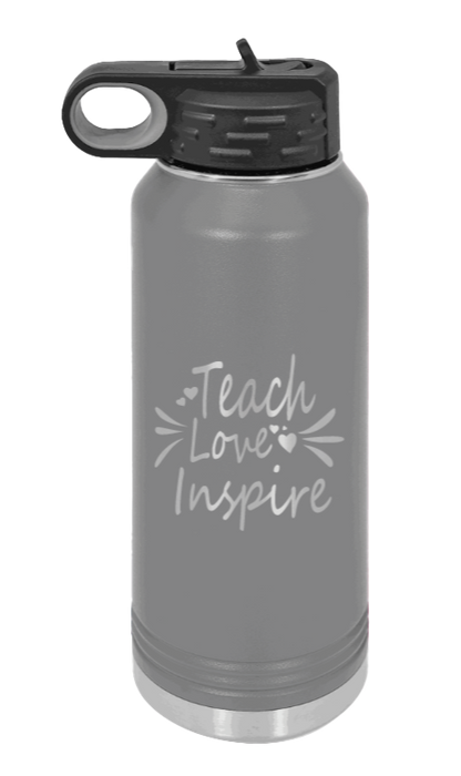 Teach Love Inspire - 32oz Water Bottle Laser Engraved- Green
