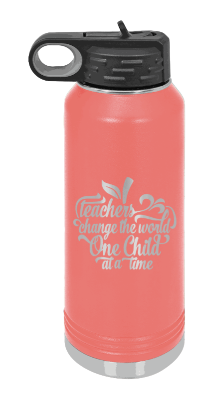 Favorite Teacher - 32oz Water Bottle Laser Engraved- Coral