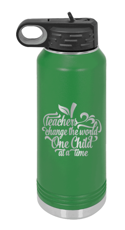 Favorite Teacher - 32oz Water Bottle Laser Engraved- Green