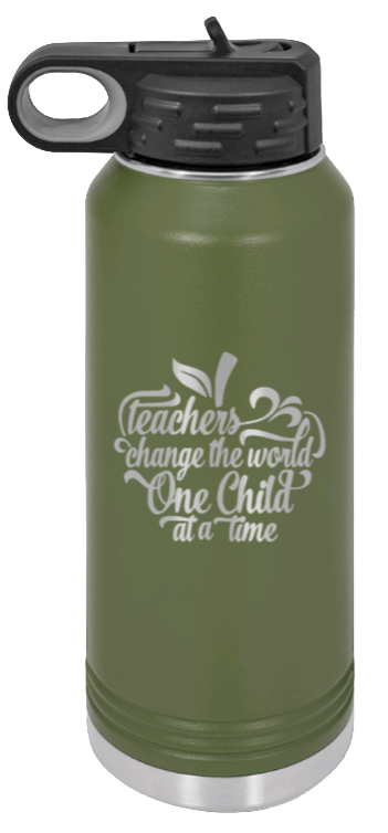 Favorite Teacher - 32oz Water Bottle Laser Engraved- Olive