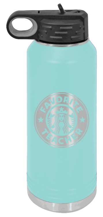 Favorite Teacher - 32oz Water Bottle Laser Engraved- Teal