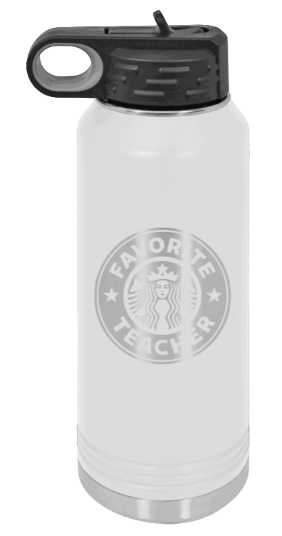 Favorite Teacher - 32oz Water Bottle Laser Engraved- White