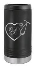 Load image into Gallery viewer, Heart Stethescope With Monogram Laser Engraved Slim Can Insulated Koosie
