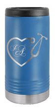 Load image into Gallery viewer, Heart Stethescope With Monogram Laser Engraved Slim Can Insulated Koosie
