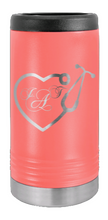 Load image into Gallery viewer, Heart Stethescope With Monogram Laser Engraved Slim Can Insulated Koosie
