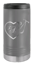 Load image into Gallery viewer, Heart Stethescope With Monogram Laser Engraved Slim Can Insulated Koosie
