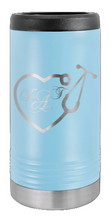 Load image into Gallery viewer, Heart Stethescope With Monogram Laser Engraved Slim Can Insulated Koosie
