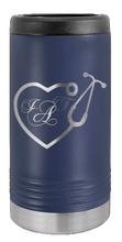 Load image into Gallery viewer, Heart Stethescope With Monogram Laser Engraved Slim Can Insulated Koosie
