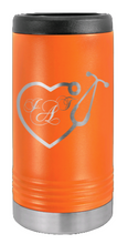 Load image into Gallery viewer, Heart Stethescope With Monogram Laser Engraved Slim Can Insulated Koosie
