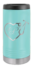 Load image into Gallery viewer, Heart Stethescope With Monogram Laser Engraved Slim Can Insulated Koosie
