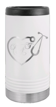 Load image into Gallery viewer, Heart Stethescope With Monogram Laser Engraved Slim Can Insulated Koosie
