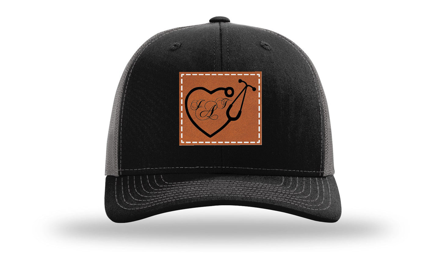 Heart Stethoscope with Monogram Leather Patch Richardson 112 Hat