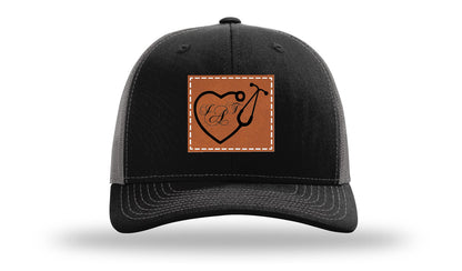 Heart Stethoscope with Monogram Leather Patch Richardson 112 Hat