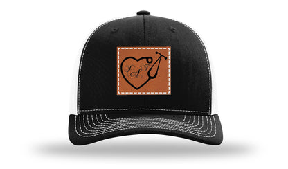 Heart Stethoscope with Monogram Leather Patch Richardson 112 Hat