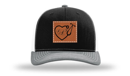 Heart Stethoscope with Monogram Leather Patch Richardson 112 Hat