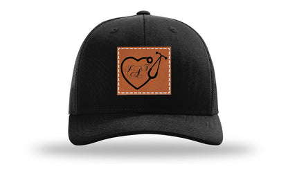 Heart Stethoscope with Monogram Leather Patch Richardson 112 Hat